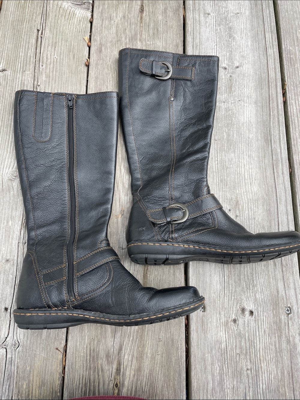 boc Black Leather full zip Boots, size 8